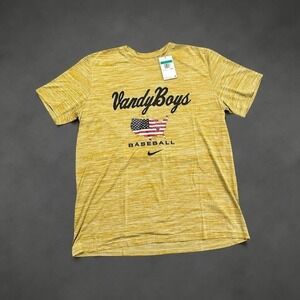 Nike VandyBoys Baseball T-Shirt Mens XL Gold Dri-Fit Vanderbilt Commodores NWT